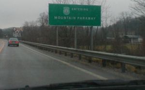 now entering the bert t combs mountain parkway